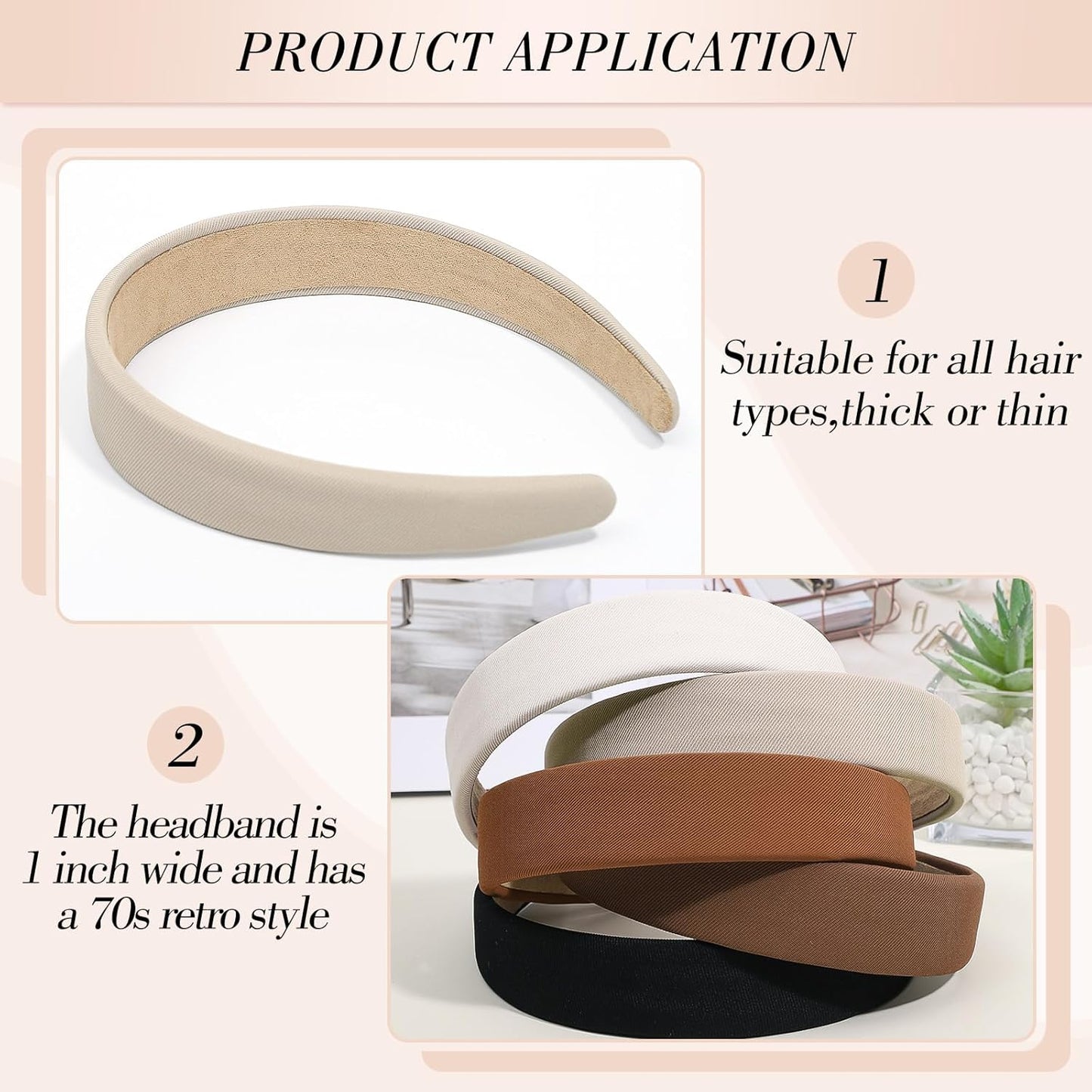 Wide Headband Trendy Non Slip Head Bands