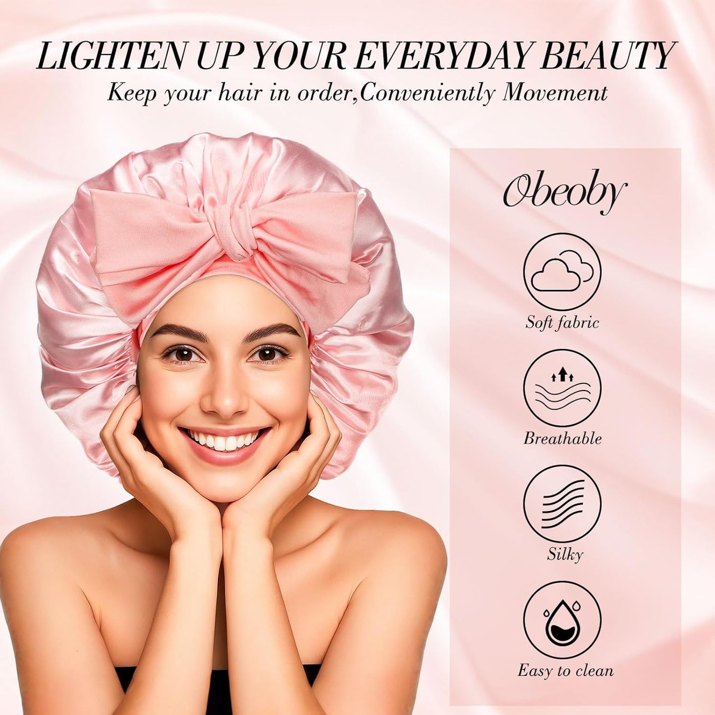 Double-Layer Satin Silk Sleep Bonnet for Wome