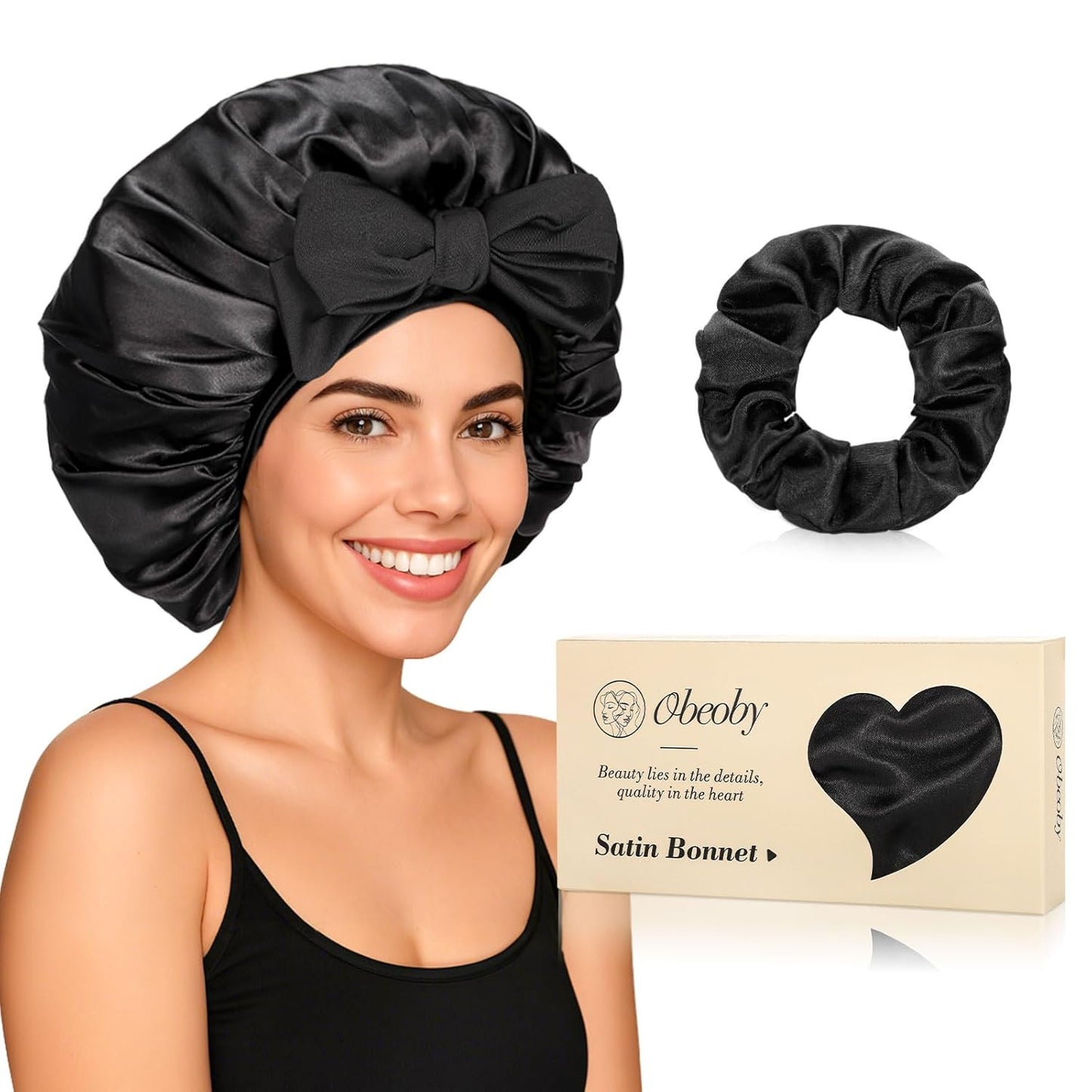 Double-Layer Satin Silk Sleep Bonnet for Wome