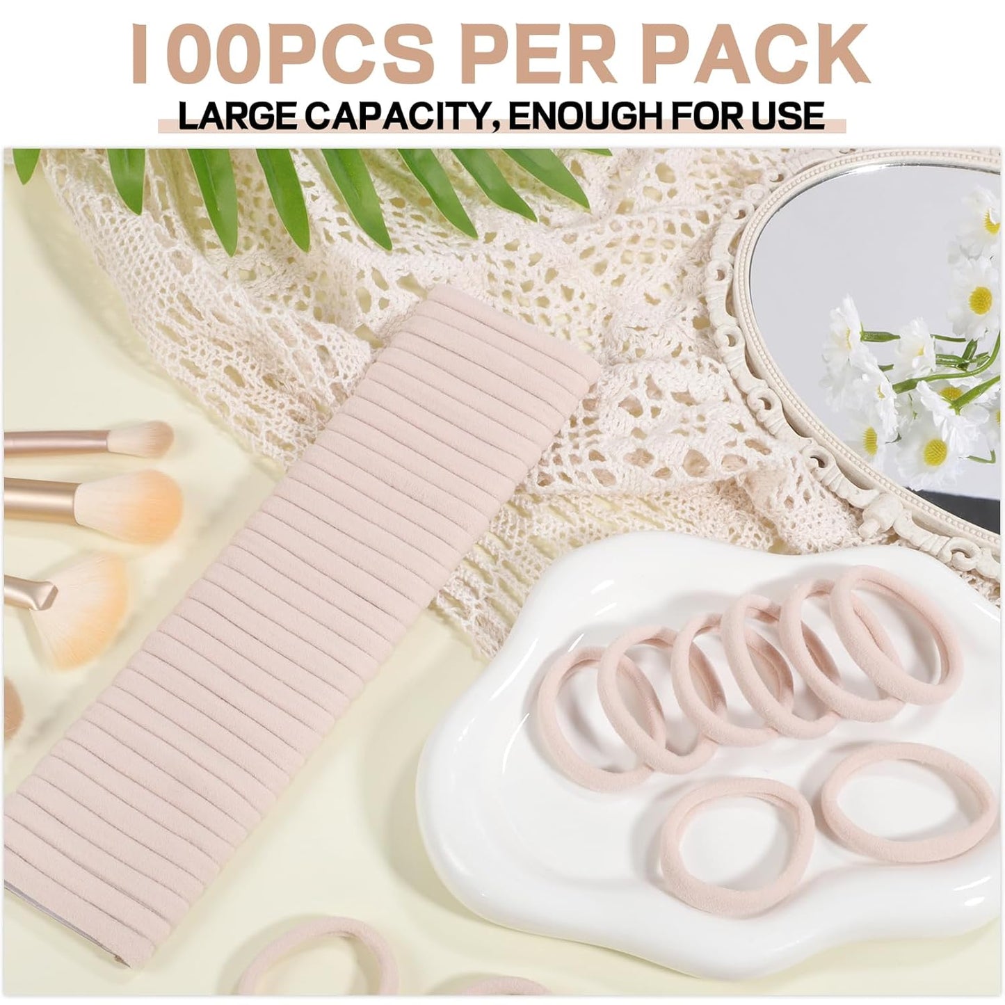 100PCS Blonde Hair Ties