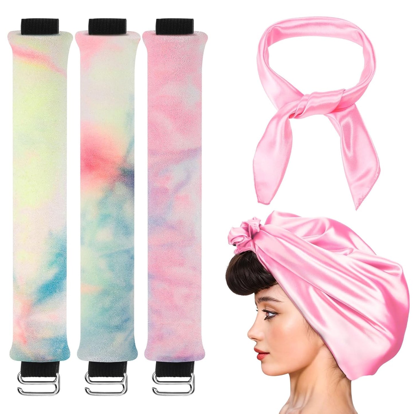 3 Pack Heatless Curling Rod