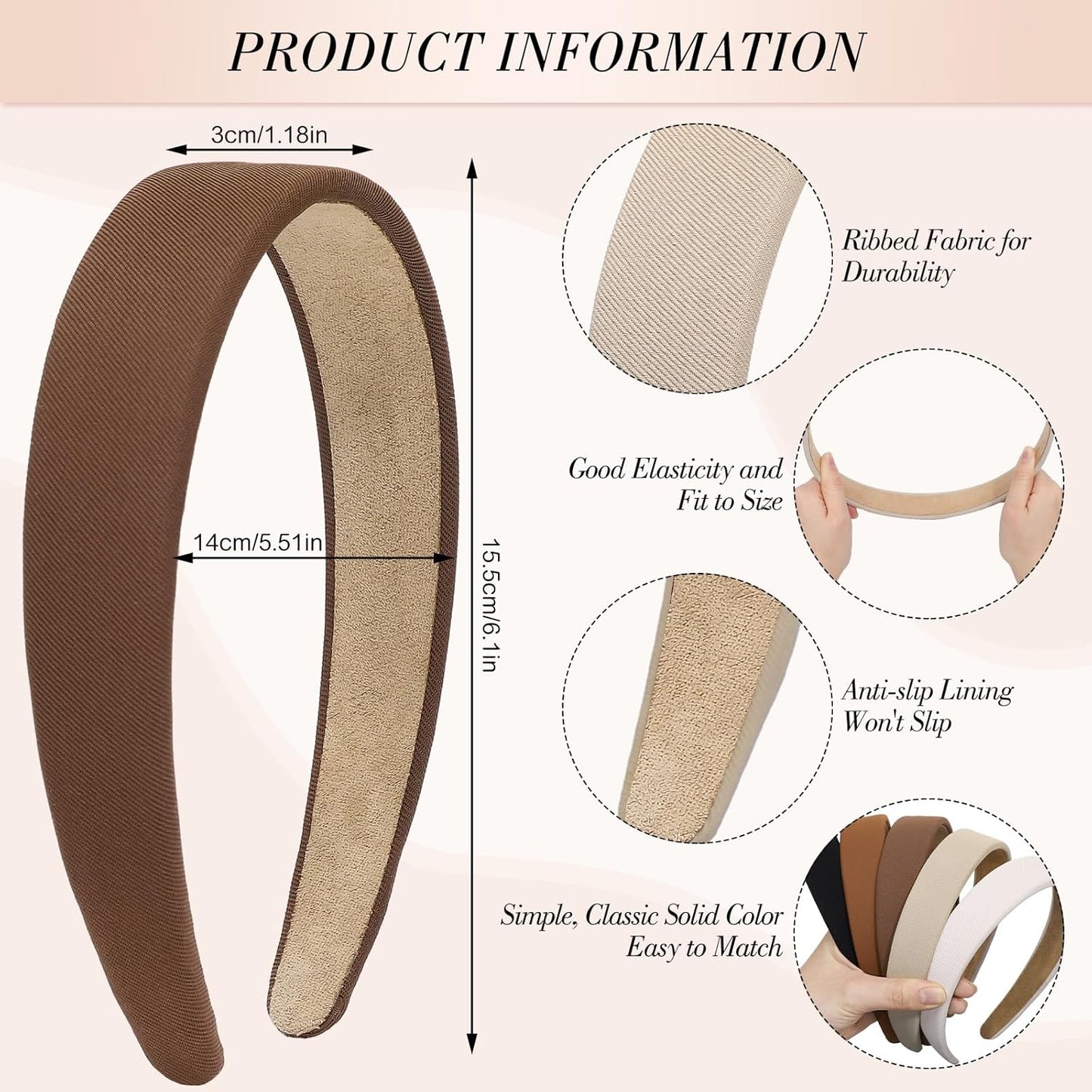 Wide Headband Trendy Non Slip Head Bands