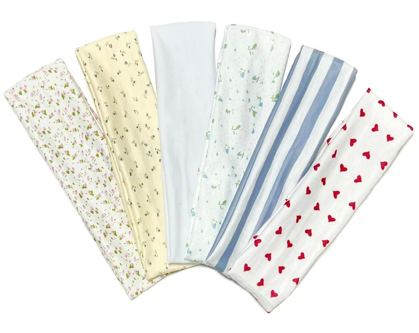6 Piece Non Slip Elastic Floral Hairbands