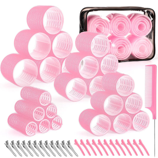 4 Sizes Self-Grip Hair Rollers Set